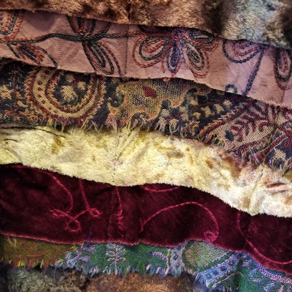 Retro Look Vest Top  Mixed Fabric Cropped Sleeveless Vest M - Picture 5 of 9